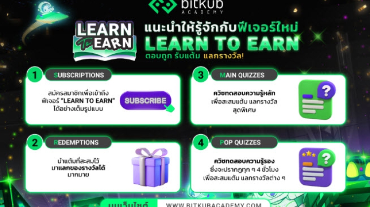 Bitkub จัดกิจกรรม Learn to Earn ตอบแทนลูกค้า